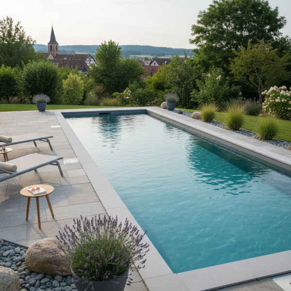 Piscines coques pour couloir de nage à Selestat vers Obernai avec longueur optimisée et profondeur constante sécurisée
